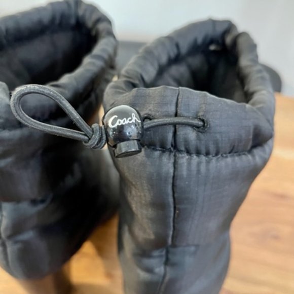 Coach Isabella Black Heeled Snow Boots - Picture 6 of 10